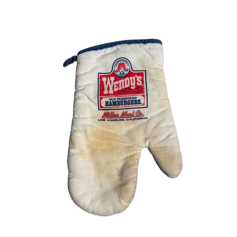 Vintage Wendys Old Fashioned Hamburgers Miller Meat Co Oven Mitt Fast Food Promo